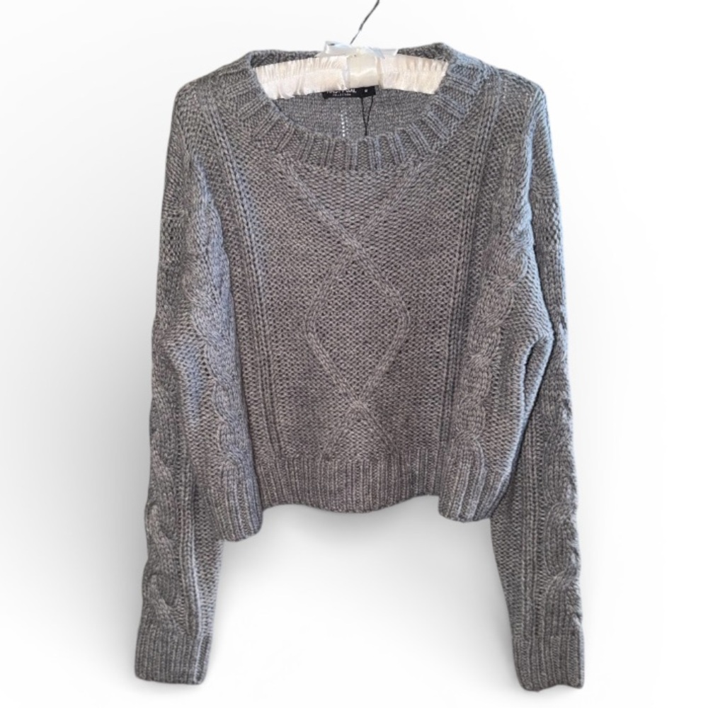 Nasty Gal Gray Cable Knit Sweater - Picture 3 of 13